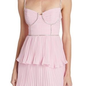 Self-Portrait Pink Dress with Embellishments